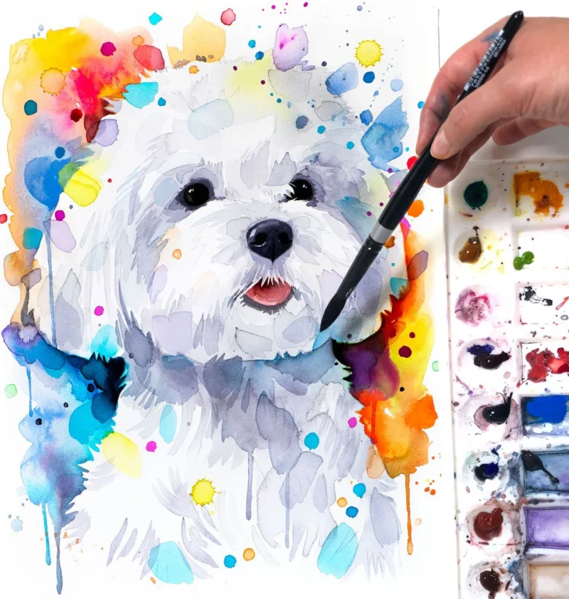 Dog Custom Hand painted Pet portrait Dog Custom Hand painted Pet portrait