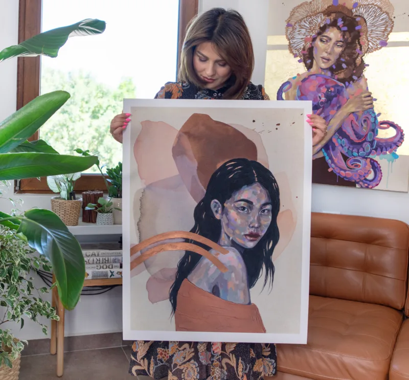 Strong Nature - Hand Embellished Limited Edition Print by Slaveika Aladjova