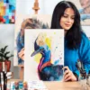 Cassowary watercolor painting, limited edition art print by Slaveika Aladjova