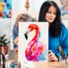 Flamingo watercolor painting, limited edition art print by Slaveika Aladjova, view 2