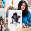 Osprey in flight watercolor painting, limited edition art print by Slaveika Aladjova, view 2