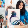 Pigeon watercolor painting, limited edition art print by Slaveika Aladjova, view 2