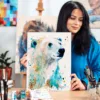 Polar bear watercolor painting, limited edition art print by Slaveika Aladjova, view 2