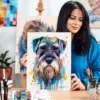 Schnauzer watercolor painting, limited edition art print by Slaveika Aladjova
