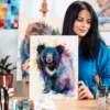 Sloth bear watercolor painting, limited edition art print by Slaveika Aladjova