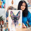 Sphynx cat watercolor painting, limited edition art print by Slaveika Aladjova, view 3