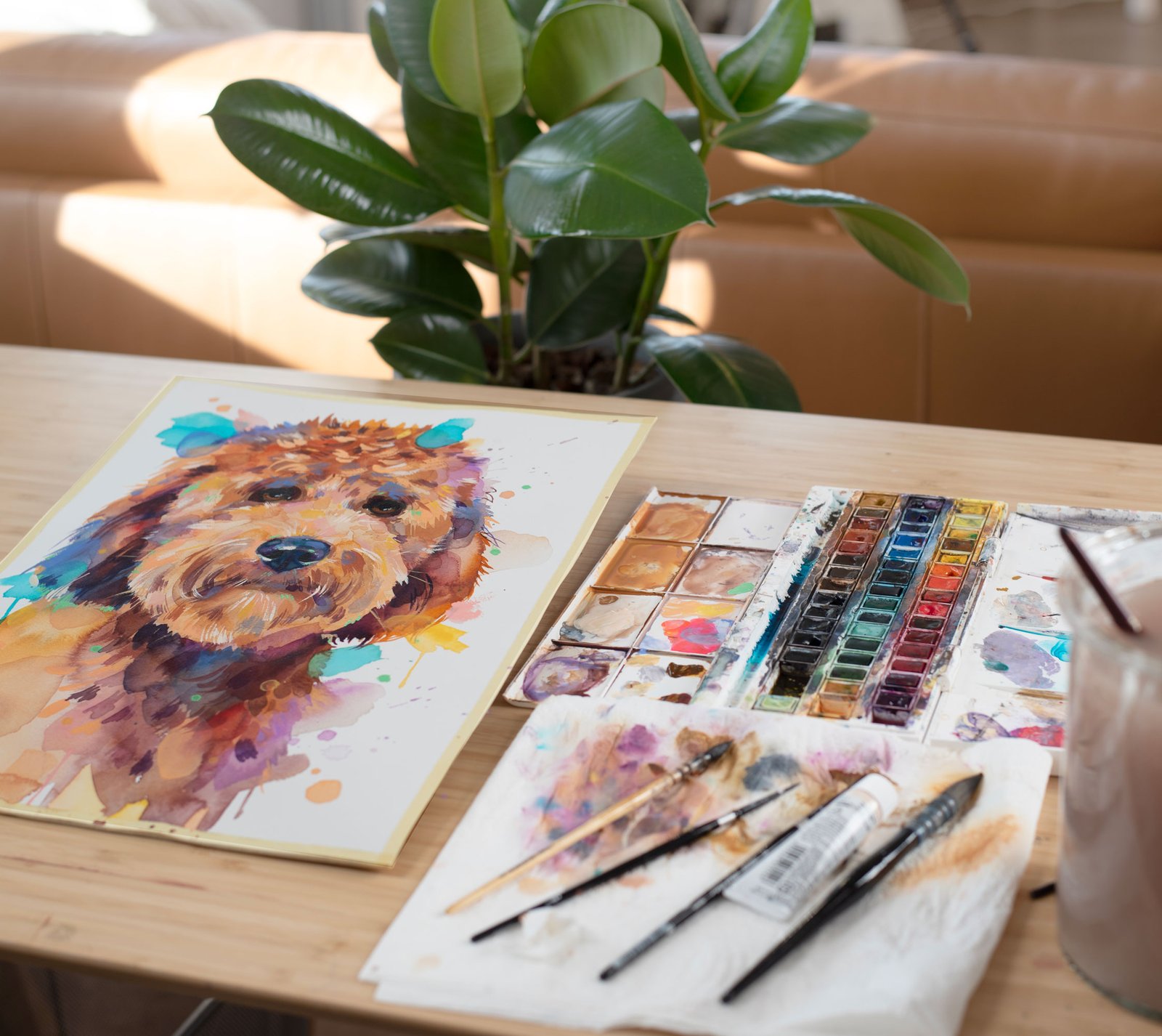 Home 6 Custom watercolor pet portrait commission by Slaveika Aladjova