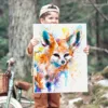 Fennec fox watercolor painting, limited edition art print by Slaveika Aladjova, view 4