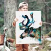 Reindeer watercolor painting, limited edition art print by Slaveika Aladjova