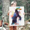 Royal penguin watercolor painting, limited edition art print by Slaveika Aladjova
