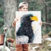 Steller's sea eagle watercolor painting, limited edition art print by Slaveika Aladjova