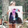 White-headed vulture watercolor painting, limited edition art print by Slaveika Aladjova, view 2