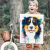 Bernese Mountain Dog watercolor painting, limited edition art print by Slaveika Aladjova, view 2