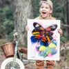 Three colorful butterflies watercolor painting, limited edition art print by Slaveika Aladjova, view 4