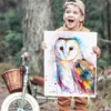 Barn owl watercolor painting, limited edition art print by Slaveika Aladjova, view 2