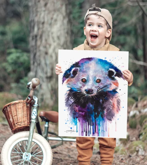Binturong watercolor painting print by Slaveika Aladjova Binturong watercolor painting, limited edition art print by Slaveika Aladjova