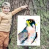 Lanner falcon watercolor painting, limited edition art print by Slaveika Aladjova, view 2