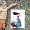 Crested caracara watercolor painting, limited edition art print by Slaveika Aladjova, view 3