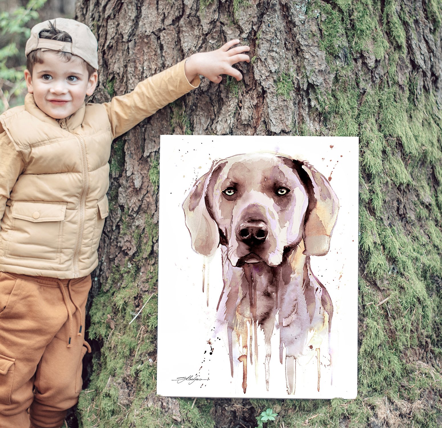 What Collectors Say 52 Weimaraner watercolor painting print by Slaveika Aladjova