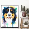 Bernese Mountain Dog watercolor painting, limited edition art print by Slaveika Aladjova, view 3