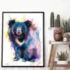 Sloth bear watercolor painting, limited edition art print by Slaveika Aladjova, view 3