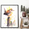 Wren watercolor painting, limited edition art print by Slaveika Aladjova, view 4