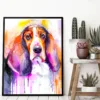 Basset Hound watercolor painting, limited edition art print by Slaveika Aladjova, view 2