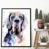 Blue Great Dane watercolor painting, limited edition art print by Slaveika Aladjova, view 2