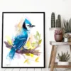 Blue jay watercolor painting, limited edition art print by Slaveika Aladjova, view 3