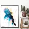 Whale shark from above, watercolor painting, limited edition art print by Slaveika Aladjova, view 2
