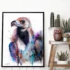 Cinereous vulture, Eurasian black vulture, watercolor painting, limited edition art print by Slaveika Aladjova, view 3