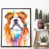 English Bulldog watercolor painting, limited edition art print by Slaveika Aladjova, view 2