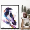 Hooded crow watercolor painting, limited edition art print by Slaveika Aladjova, view 3