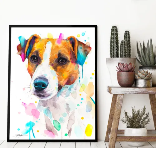 Slaveika-Aladjova-Art-13 Jack Russell Terrier watercolor painting, limited edition art print by Slaveika Aladjova