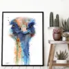Ostrich watercolor painting, limited edition art print by Slaveika Aladjova, view 4