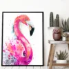 Pink flamingo watercolor painting, limited edition bird art print by Slaveika Aladjova, view 3