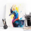 Cassowary watercolor painting, limited edition art print by Slaveika Aladjova, view 2