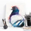 Pigeon watercolor painting, limited edition art print by Slaveika Aladjova