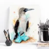 Blue-footed booby watercolor painting, limited edition art print by Slaveika Aladjova, view 2