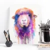 Colorful sheep watercolor painting, limited edition art print by Slaveika Aladjova, view 4
