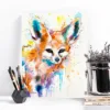 Fennec fox watercolor painting, limited edition art print by Slaveika Aladjova, view 2
