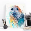 Harbor seal watercolor painting, limited edition art print by Slaveika Aladjova, view 2