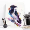 Hooded crow watercolor painting, limited edition art print by Slaveika Aladjova, view 4