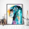 Colorful chimpanzee watercolor painting, limited edition art print by Slaveika Aladjova, view 2