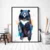 Asian black bear watercolor painting, limited edition art print by Slaveika Aladjova, view 2