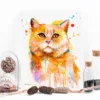 Ginger cat watercolor painting, limited edition art print by Slaveika Aladjova, view 3