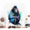 Crested macaque watercolor painting, limited edition art print by Slaveika Aladjova, view 3