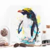 Macaroni penguin watercolor painting, limited edition art print by Slaveika Aladjova, view 4