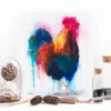 Colorful rooster watercolor painting, limited edition art print by Slaveika Aladjova