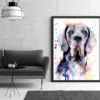 Blue Great Dane watercolor painting, limited edition art print by Slaveika Aladjova, view 3